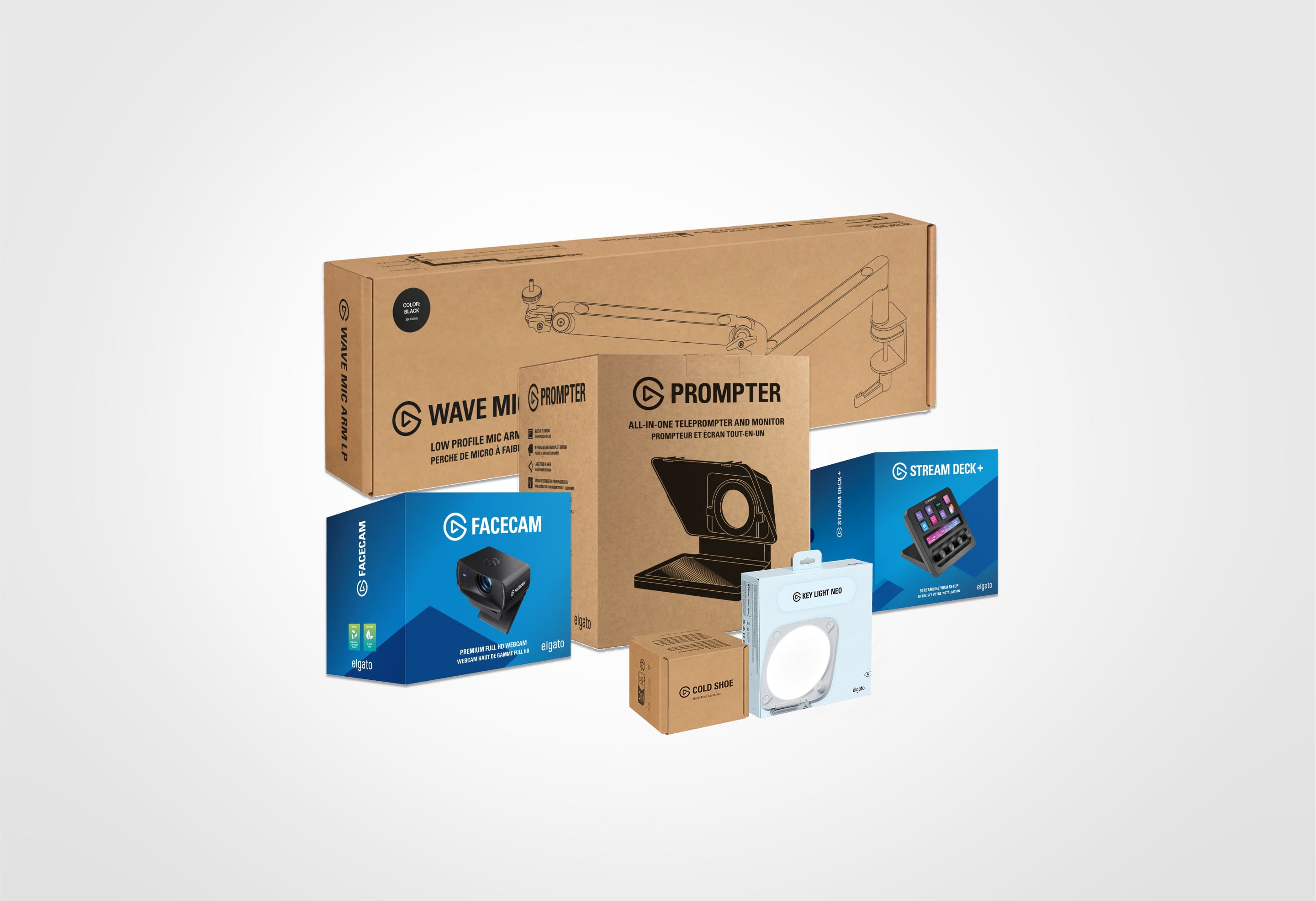 Prompter Boom 1080p Bundle Plus + Key Light Neo (White, without